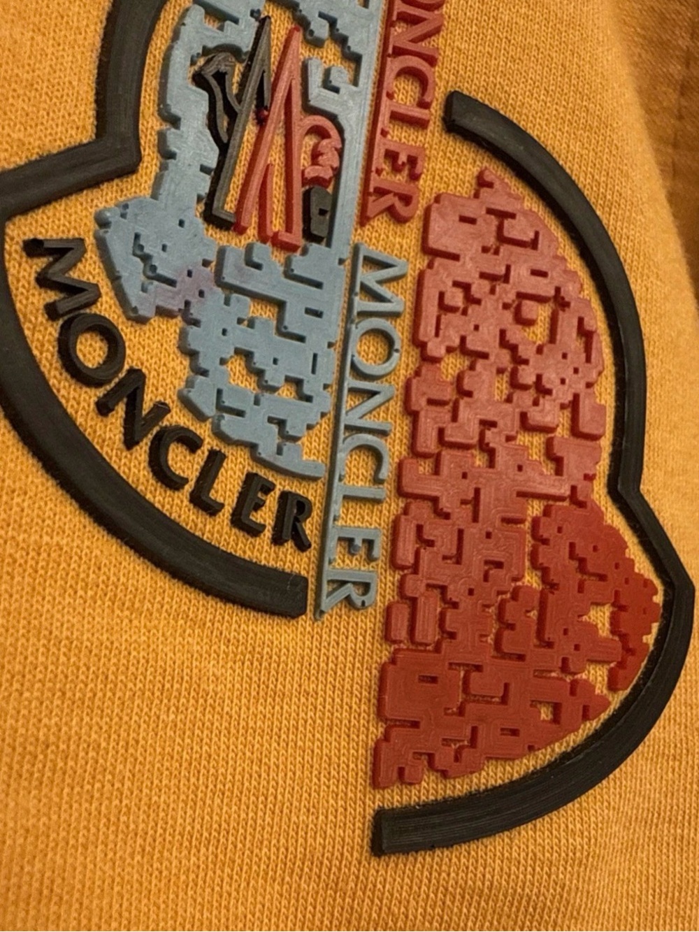 Moncler Kids crewneck mustard yellow sweatshirt size 8 dimensional logo